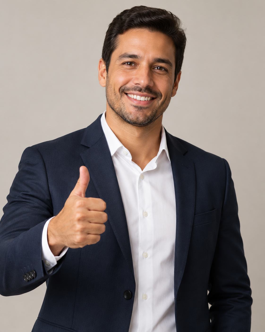 Empresário comemorando mais clientes e resultados